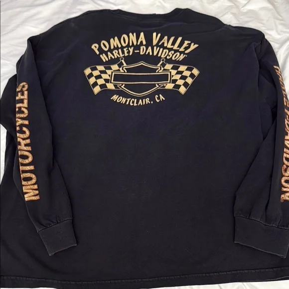 Harley-Davidson Black Long Sleeve Tee with Vintage Logo - Picture 1 of 7